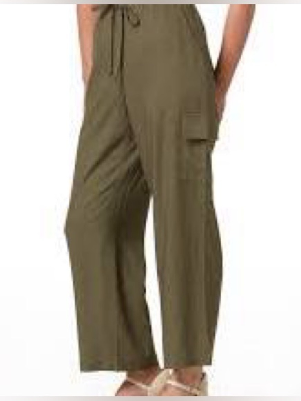 ALEXANDER JORDAN SIZE XL~WOMEN’S OLIVE GREEN RELAXED CARGO PANTS~UTILITY SLACKS